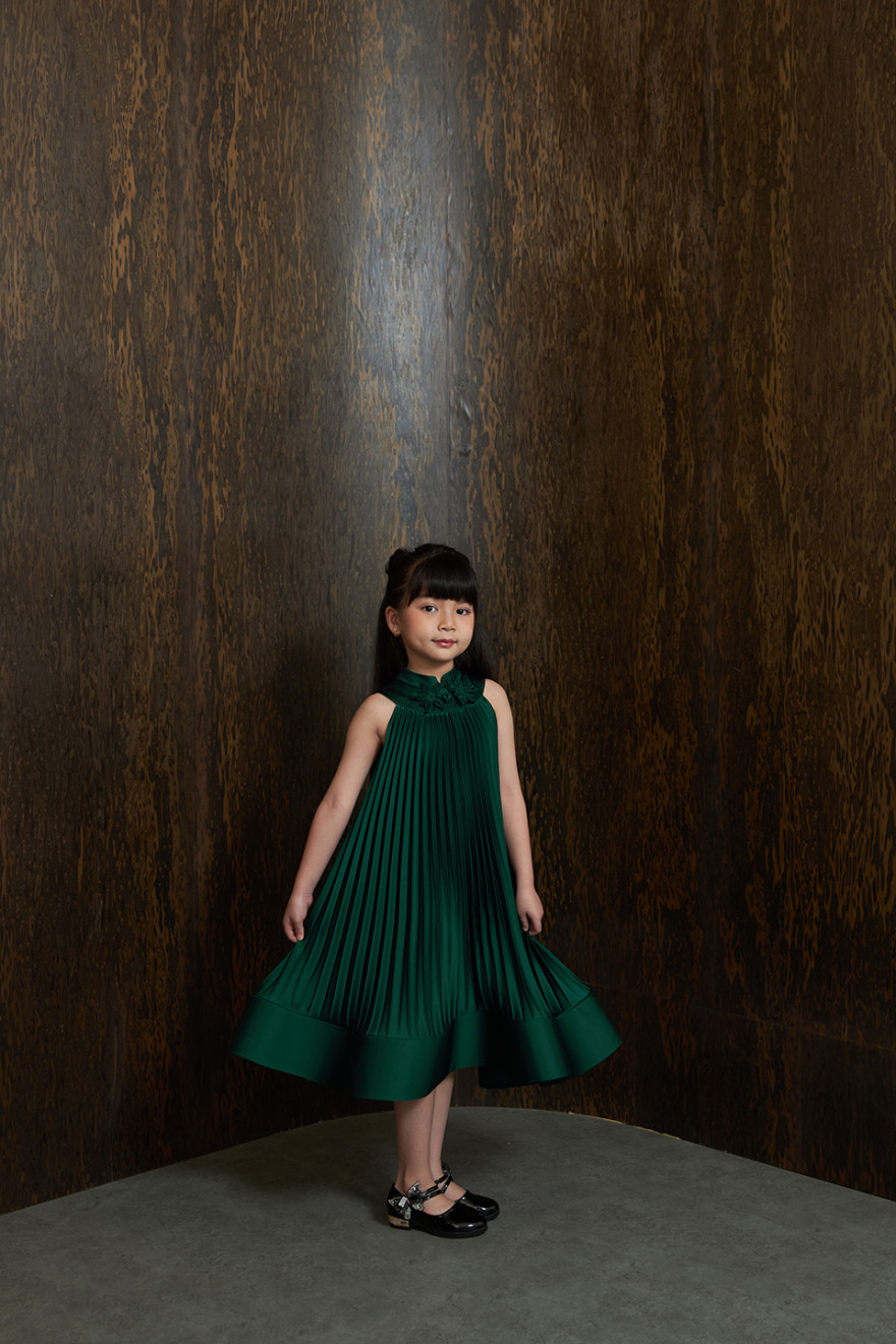 claude pleated dress Sea NY Claude Print Lace Collared Dress