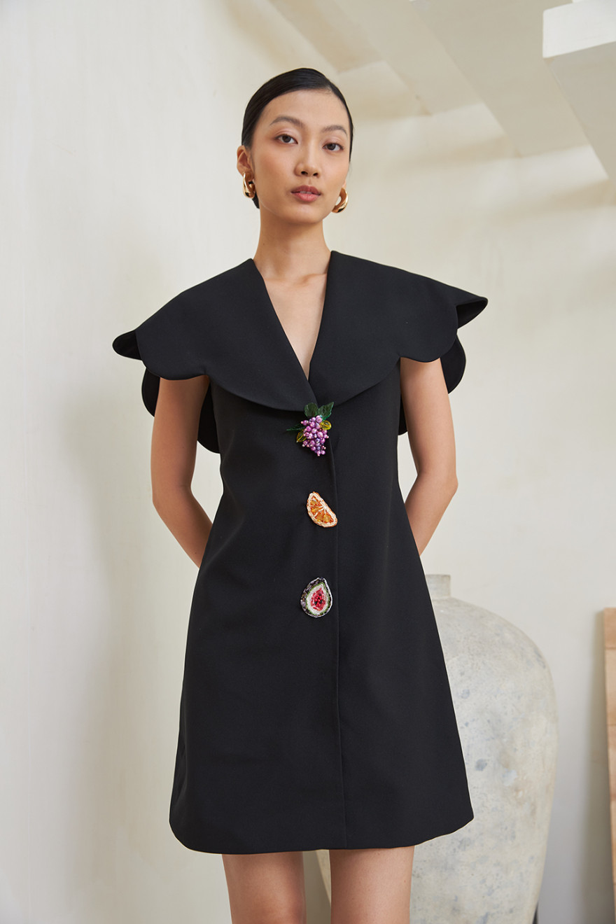 black velvet dress amazon COCO MINI DRESS BLACK main image 1